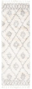 Kusový koberec shaggy Azteco krémovo sivý atyp 70x300cm