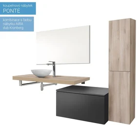 Mereo, Mereo Ponte, kúpeľňová skrinka 70 cm, Multidecor, Javor Hard šampanský, MER-CN291JHS2