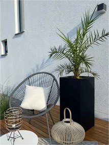 Kvetináč BLOCK, sklolaminát, výška 80 cm, antracit, outlet