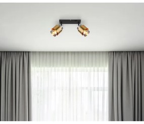 Globo 15560-2 - Bodové svietidlo MILLEY 2xE27/40W/230V čierna/mosadz