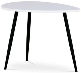 Konferenční stůl, MDF deska, bilý matt, černý kov