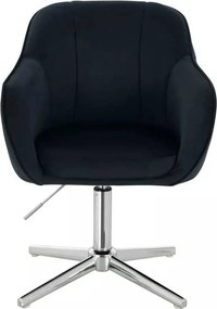 LuxuryForm DESIGN Stolička AVOLA VELUR na striebornom kríži - čierna