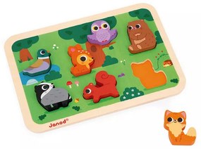 Drevené vkladacie puzzle 3D - Zvieratká z lesa