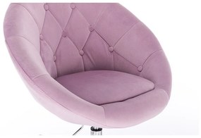 LuxuryForm DESIGN Kreslo VERA VELUR na striebornom kríži - levanduľa