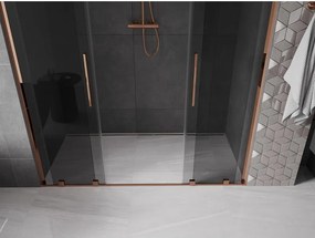 Mexen Velar L Duo, posuvné sprchové dvere do otvoru 180 cm, 8mm šedé sklo, ružové zlato, 871-180-003-42-60