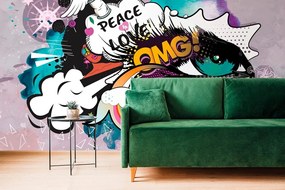 Tapeta zelené graffiti oko