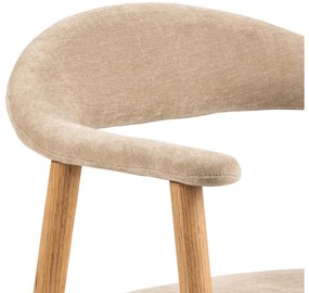 Jídelní židle Addi z masivu béžová/dub přírodní