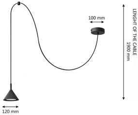 Luster na lanku ETNA 1xGX53/15W/230V čierna