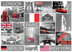 Artgeist Fototapeta - London, Paris, Berlin, New York Veľkosť: 100x70, Verzia: Premium