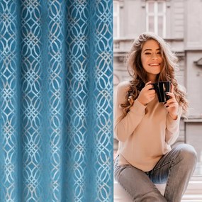 Dekorstudio Zamatový záves ARETA na dekoračných kolieskach - modrý