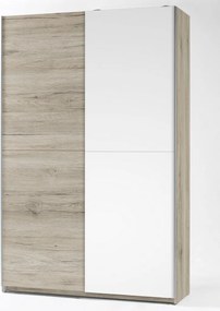 Šatníková skriňa Heimo, 125 cm, dub san remo/biela