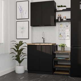 Kuchynská Linka Siena čierna matná 80 cm bez pracovnej dosky