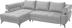 Rohová sedacia súprava Paris, svetlo šedá látka, ľavý roh