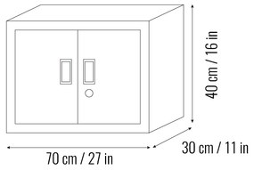 Závesná plechová skriňa 40x70x30cm