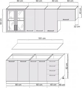 Kuchynská zostava ELIZA, dub sonoma.
