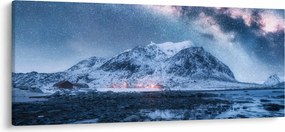 Obraz hôr s hviezdnou oblohou (120x50 cm)