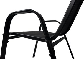 TRENDIE Záhradné stoličky sada 6ks čierne