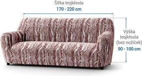 Bielastické poťahy OCEANO NOVÉ hnedo-vínové trojkreslo (š. 170 - 220 cm)
