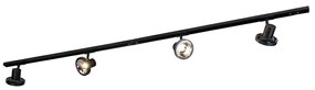 Moderný koľajnicový systém s 4 čiernymi bodovými svetlami 1-fázový 200 cm - Iconic Jeany