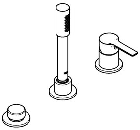 GROHE 19965001 - Vaňová trojotvorová batéria LINEARE lesklý chróm