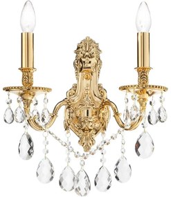 Ideal Lux - Krištáľové nástenné svietidlo GIOCONDA 2xE14/40W/230V zlatá
