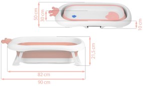 Ricokids Vanička pre novorodencov s teplomerom RK-280 bielo-ružová