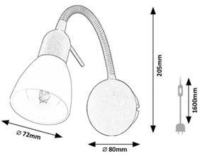 Rabalux 73090 - Nástenné svietidlo SOMA 1xE14/40W/230V