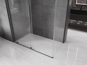 Mexen Velar, sprchový kút s posuvnými dverami 150 x 70 cm, 8mm číre sklo, brúsený grafit, 871-150-070-01-95