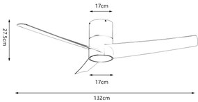 ZEVENTI - LED stropný ventilátor BARROSA LED/18W/230V Wi-Fi Tuya biela + diaľkové ovládanie