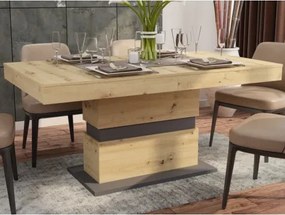 Jedálenský stôl Nestor 160x90 cm, dub artisan/grafit, rozkladací%