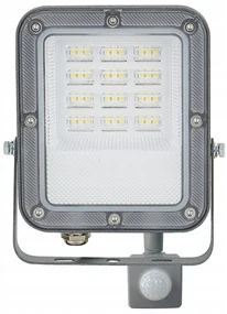 BERGE LED reflektor ODYN s pohybovým senzorom 30W - 2700lm - 4000K - IP66