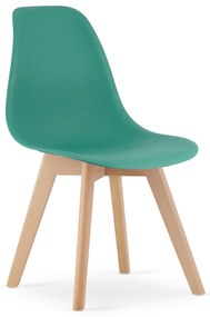 Zelená stolička KITO s bukovými nohami