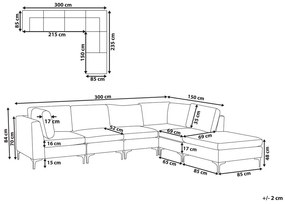 Rohová sedacia súprava s taburetkou Eldridge (zamatová ružová) (L). Vlastná spoľahlivá doprava až k Vám domov. 1078796