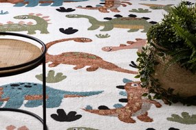 Dywany Łuszczów, Detský kusový koberec Fun Dino cream, 280x370, viacfarebná, detská izba