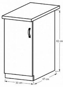Dolná kuchynská skrinka D30L Sillina (sosna andersen). Vlastná spoľahlivá doprava až k Vám domov. 1015040