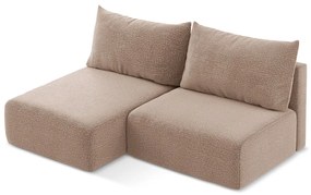 Svetlohnedá rozkladacia/s úložným priestorom rohová pohovka (ľavý roh) Kalena – Makamii