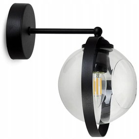 Nástenné svietidlo RING, 1x transparentné sklenené tienidlo, (výber z 3 farieb uchytenia)