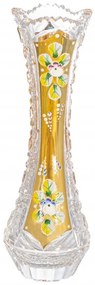 Broušená váza, Zlatá, Royal Crystal, 23 cm