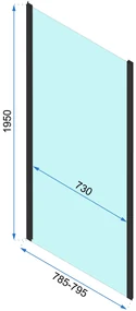 Rea Rapid Slide - sprchovací kút s posuvnými dverami 150(dvere) x 80(stena), číre sklo, čierny profil, KPL-09868
