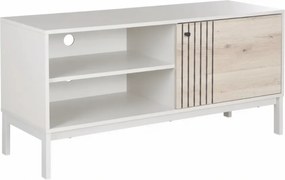 TV stolík FROST 120x40 cm biely, dekor dub alpský