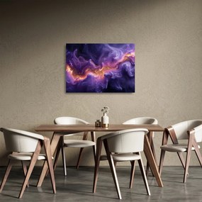 Sklenený obraz - Fialová hmlovina (70x50 cm)