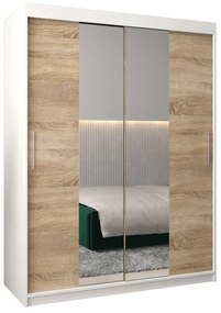 Šatníková skriňa 150 cm Toki 1 (Biela matná + Dub sonoma). Akcia -69%. Vlastná spoľahlivá doprava až k Vám domov. 1064904