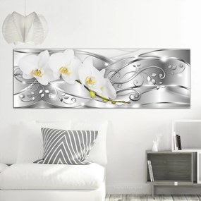 Artgeist Obraz - Flowering (1 Part) Narrow Silver Veľkosť: 150x50, Verzia: Standard