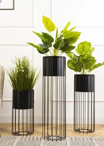 Květináč na stojanu LOFT III 42 cm černý
