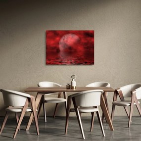 Sklenený obraz - Mesiac na hladine (70x50 cm)
