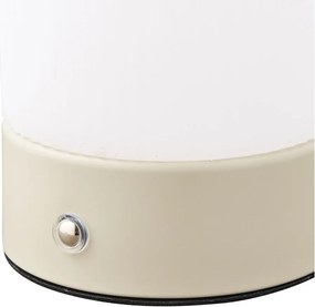 Biela/taupe kovová stolová lampa s plastovým tienidlom (výška 18 cm) Ashford – House Nordic