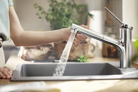 Hansgrohe Zesis M33, páková kuchynská batéria 150, vyťahovacia sprška, 2jet, sBox, chrómová, HAN-74821000