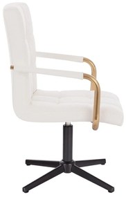 LuxuryForm DESIGN Stolička VERONA GOLD na čiernom kríži - biela