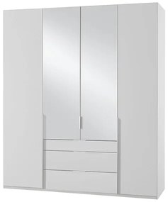 Skříň Moritz  - 180x236x58 cm (bílá, zrcadlo)