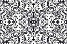 Tapeta čiernobiely ornament